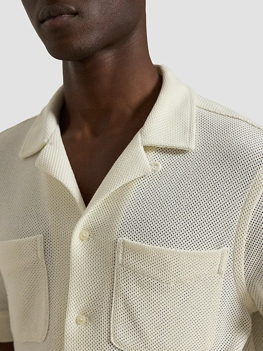 Polo Ralph Lauren Men's Pointelle Textured Short-Sleeve Shirt | Thumbnail 5 Polo Ralph Lauren Men's Pointelle Textured Short-Sleeve Shirt | Thumbnail 5