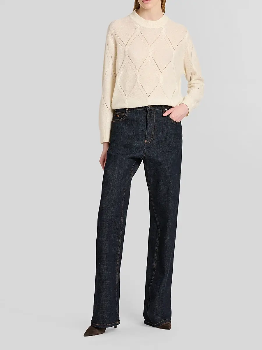 Kiton Women's Pointelle Cable-Knit Cashmere-Silk Sweater | Thumbnail 2 Kiton Women's Pointelle Cable-Knit Cashmere-Silk Sweater | Thumbnail 2