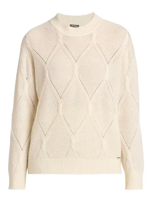 Women's Pointelle Cable-Knit Cashmere-Silk Sweater Women's Pointelle Cable-Knit Cashmere-Silk Sweater