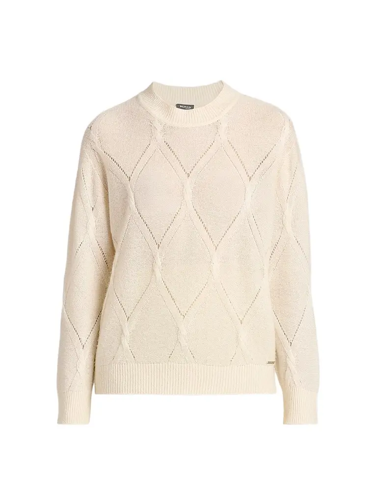 Women's Pointelle Cable-Knit Cashmere-Silk Sweater Women's Pointelle Cable-Knit Cashmere-Silk Sweater