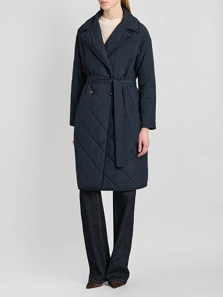 Kiton Women's Quilted Belted Trench Coat | Thumbnail 4 Kiton Women's Quilted Belted Trench Coat | Thumbnail 4