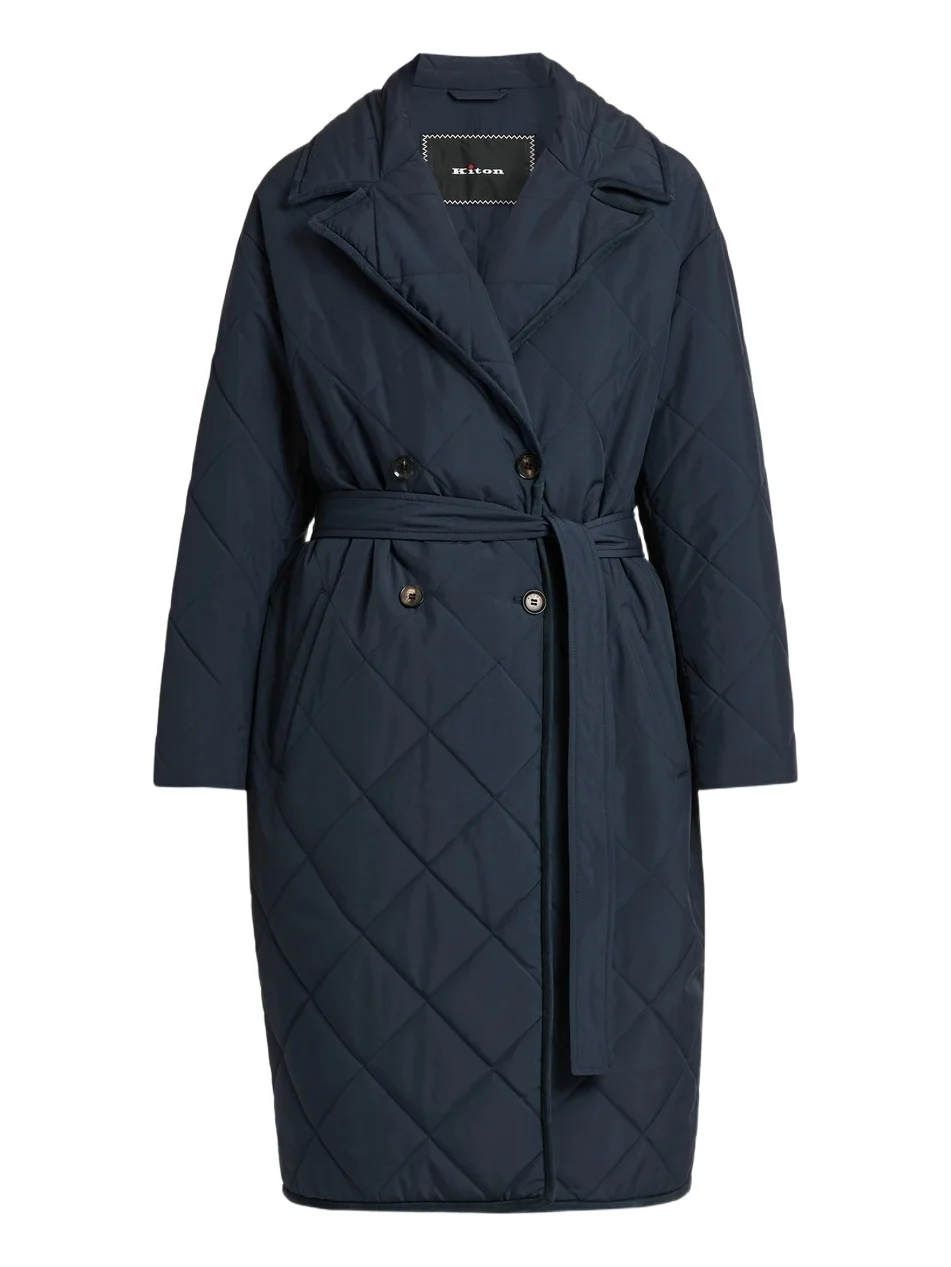 Kiton Women's Quilted Belted Trench Coat