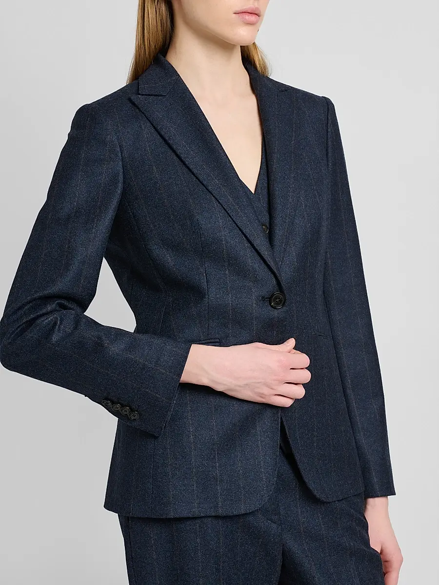 Kiton Women's Pinstriped Wool-Cashmere Blazer | Thumbnail 5 Kiton Women's Pinstriped Wool-Cashmere Blazer | Thumbnail 5