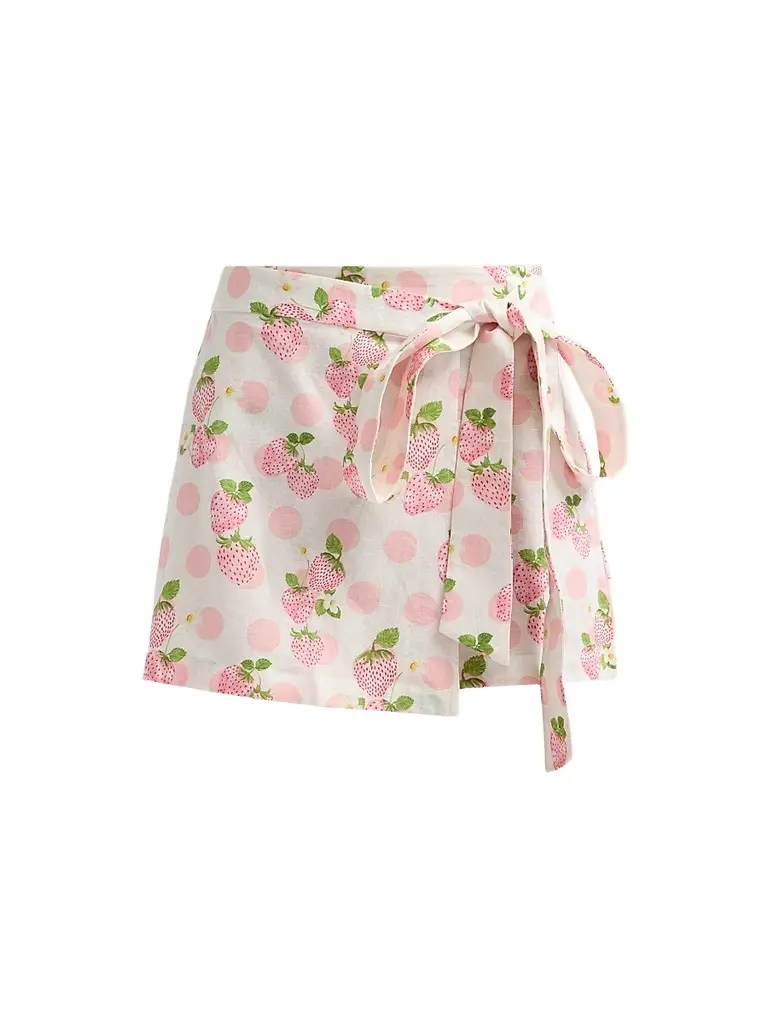 Verandah Women's Bejewelled Wrap Mini Skirt - Blush Berries | Image 1 Verandah Women's Bejewelled Wrap Mini Skirt - Blush Berries | Image 1