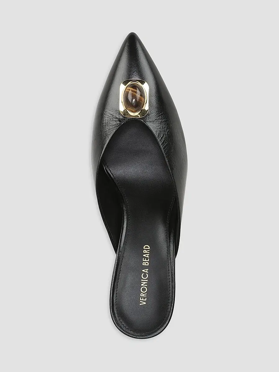 Veronica Beard Women's Rochelle 75MM Cabochon Leather Mules | Thumbnail 4 Veronica Beard Women's Rochelle 75MM Cabochon Leather Mules | Thumbnail 4
