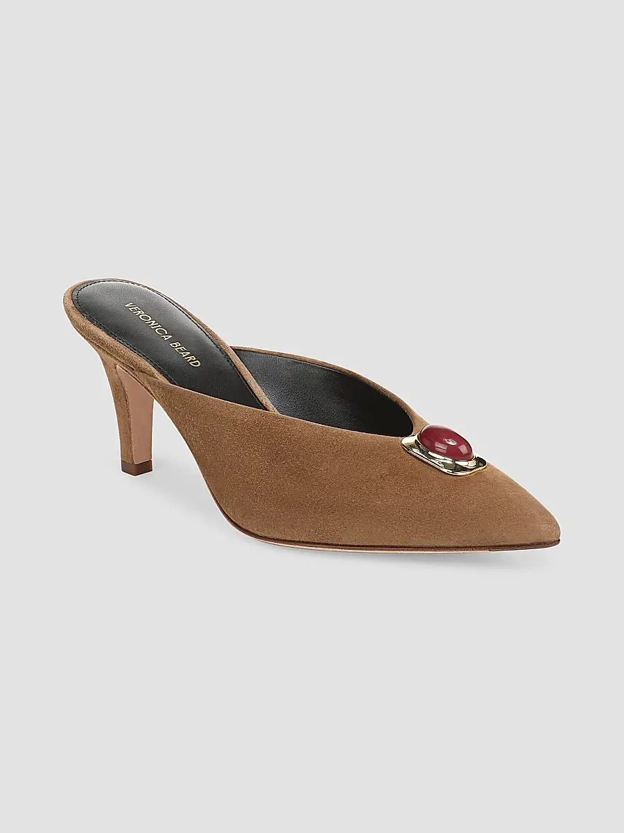 Veronica Beard Women's Rochelle 75MM Suede Mules | Thumbnail 3 Veronica Beard Women's Rochelle 75MM Suede Mules | Thumbnail 3
