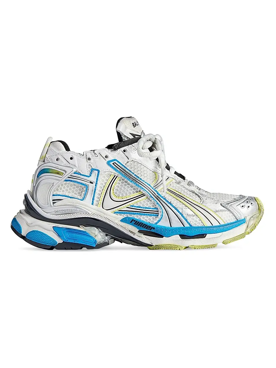 Balenciaga Men's Runner Gradient Sneakers - Yellow Blue | Thumbnail 1 Balenciaga Men's Runner Gradient Sneakers - Yellow Blue | Thumbnail 1