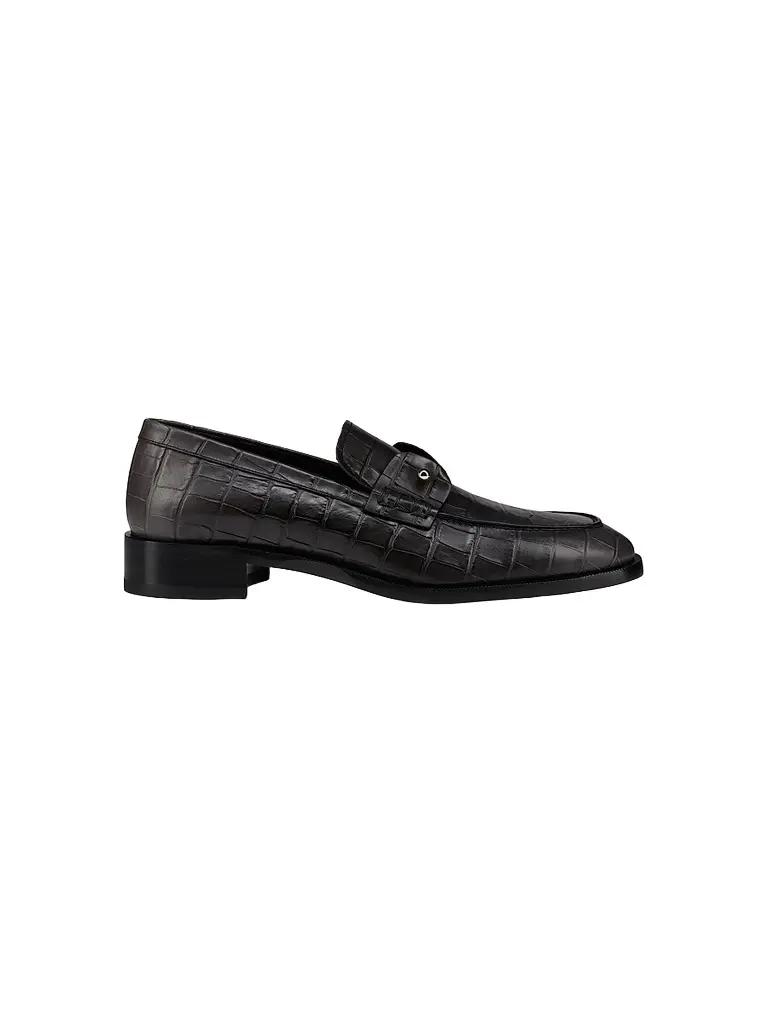Christian Louboutin Men's Chambelimoc Patinated Leather Loafers - Phantom Grey - Size 13 | Image 1 Christian Louboutin Men's Chambelimoc Patinated Leather Loafers - Phantom Grey - Size 13 | Image 1