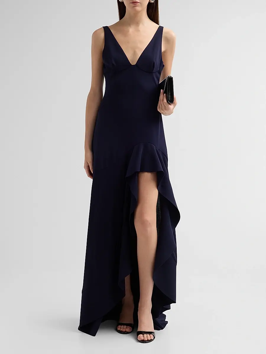 Stella McCartney Women's Frilled V-Neck Maxi Dress | Thumbnail 2