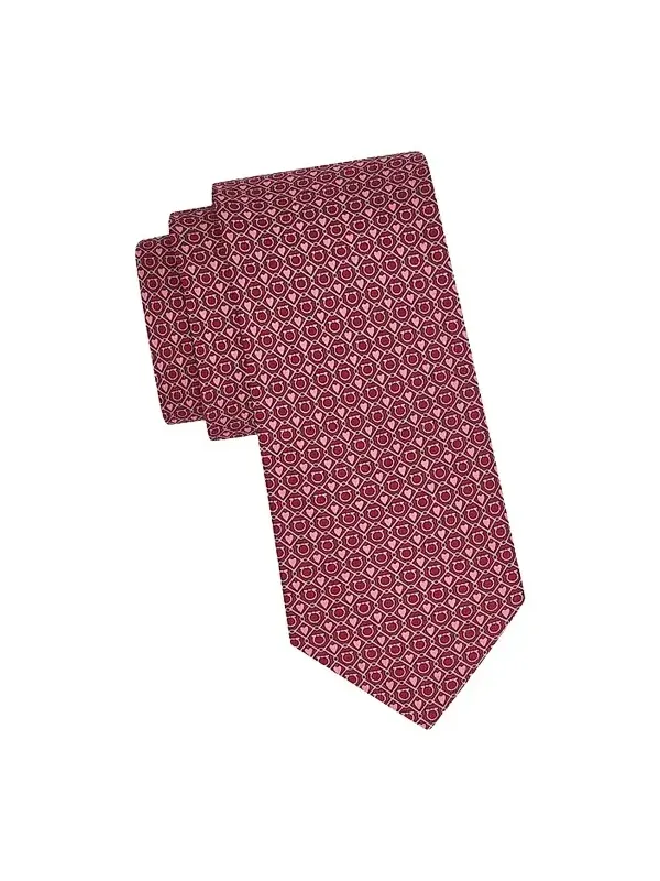 Ferragamo Men's Gancini Heart Silk Tie