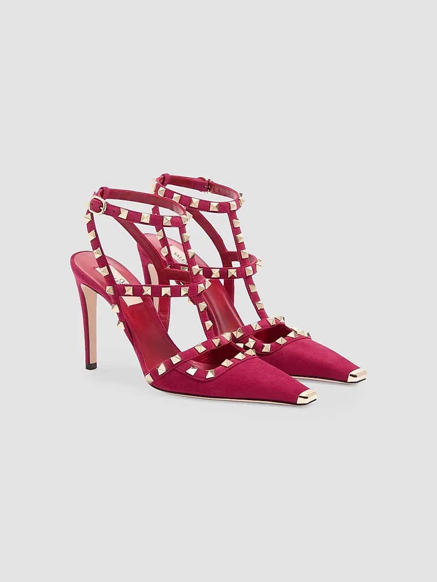 Valentino Women's Rockstud Suede 100MM Pumps | Thumbnail 2 Valentino Women's Rockstud Suede 100MM Pumps | Thumbnail 2