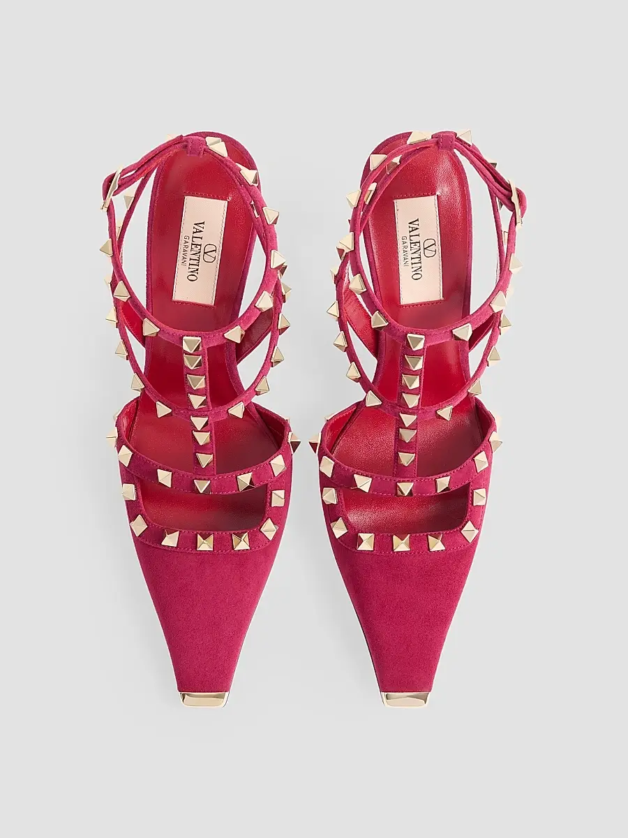Valentino Women's Rockstud Suede 100MM Pumps | Thumbnail 4 Valentino Women's Rockstud Suede 100MM Pumps | Thumbnail 4