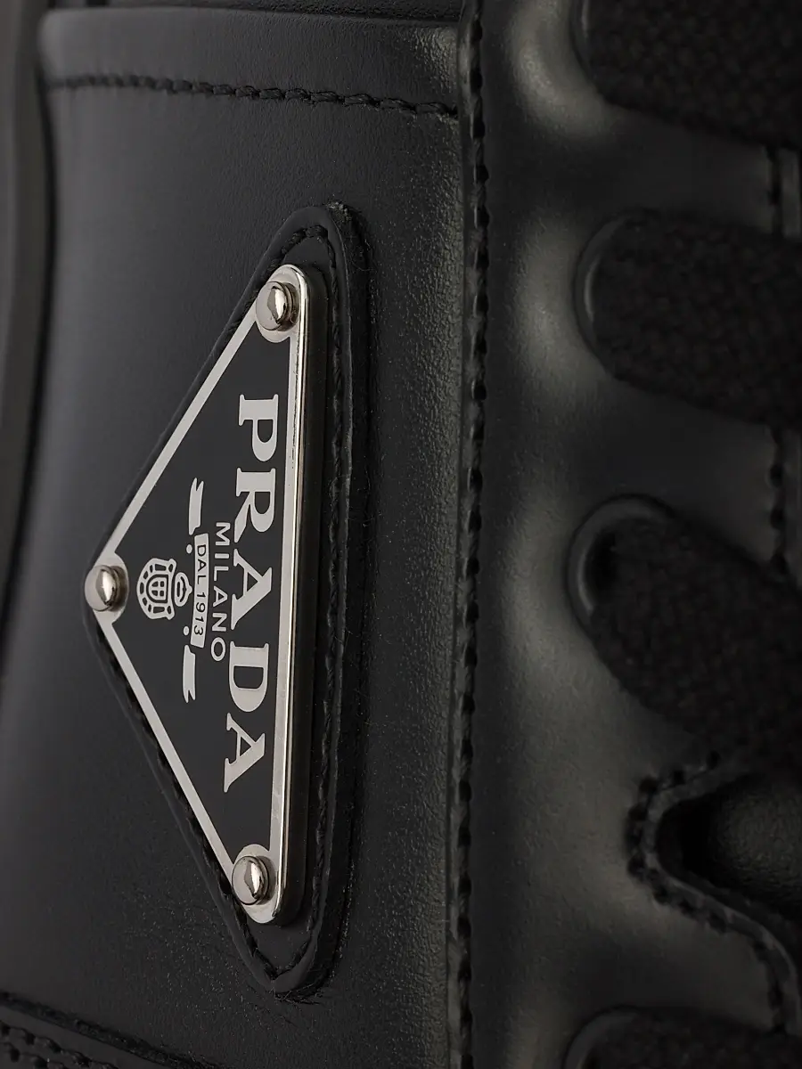 Prada Men's Downtown Leather Sneakers | Thumbnail 5