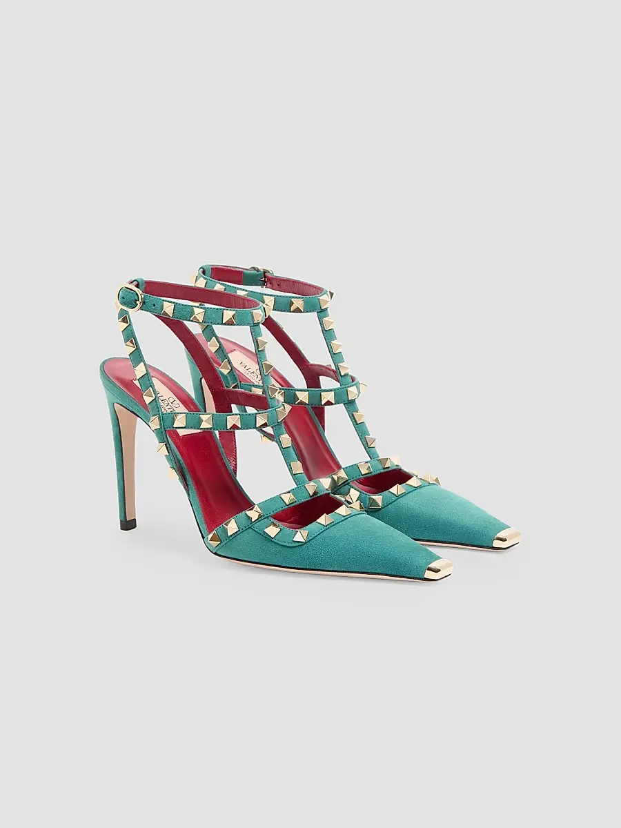 Valentino Women's Rockstud Suede 100MM Pumps | Thumbnail 2 Valentino Women's Rockstud Suede 100MM Pumps | Thumbnail 2