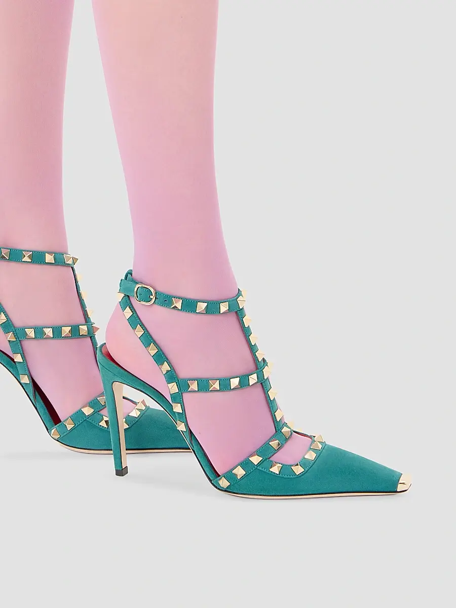 Valentino Women's Rockstud Suede 100MM Pumps | Thumbnail 7 Valentino Women's Rockstud Suede 100MM Pumps | Thumbnail 7