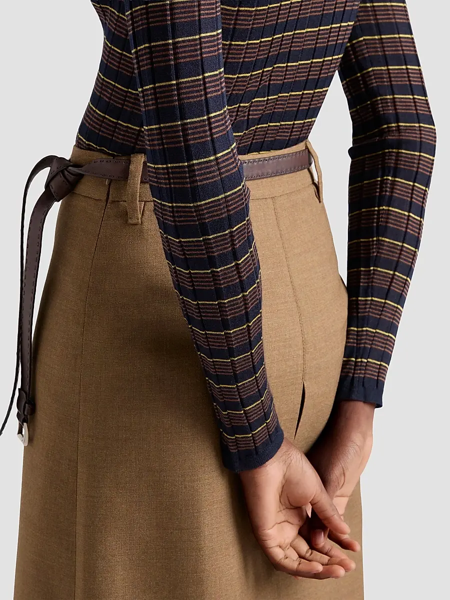 Prada Women's Striped Cashmere and Silk Cardigan - Blue | Thumbnail 6