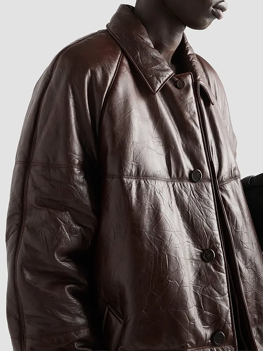 Prada Men's Padded Nappa Leather Coat | Thumbnail 5 Prada Men's Padded Nappa Leather Coat | Thumbnail 5