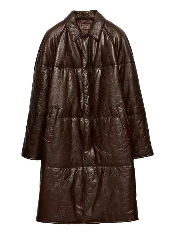Men's Padded Nappa Leather Coat