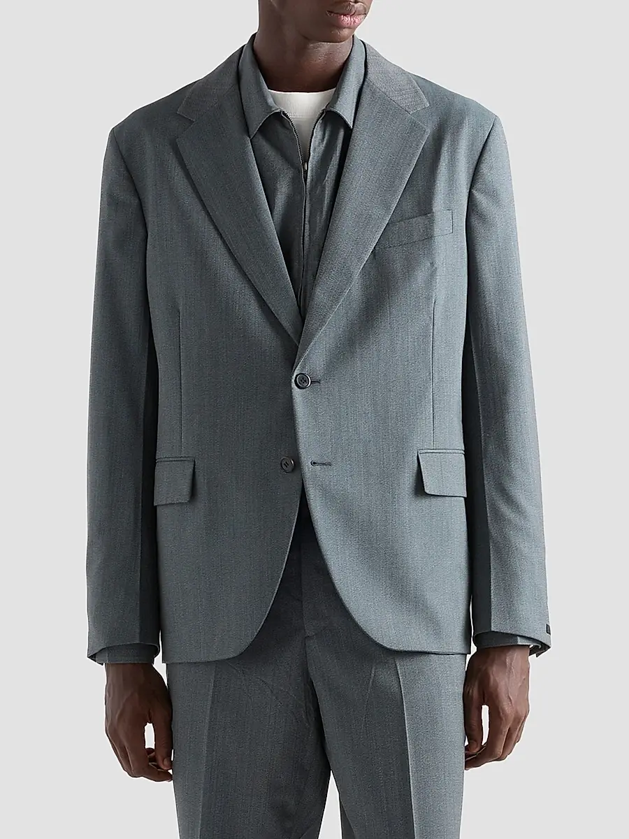 Prada Men's Single-Breasted Wool Jacket | Thumbnail 2