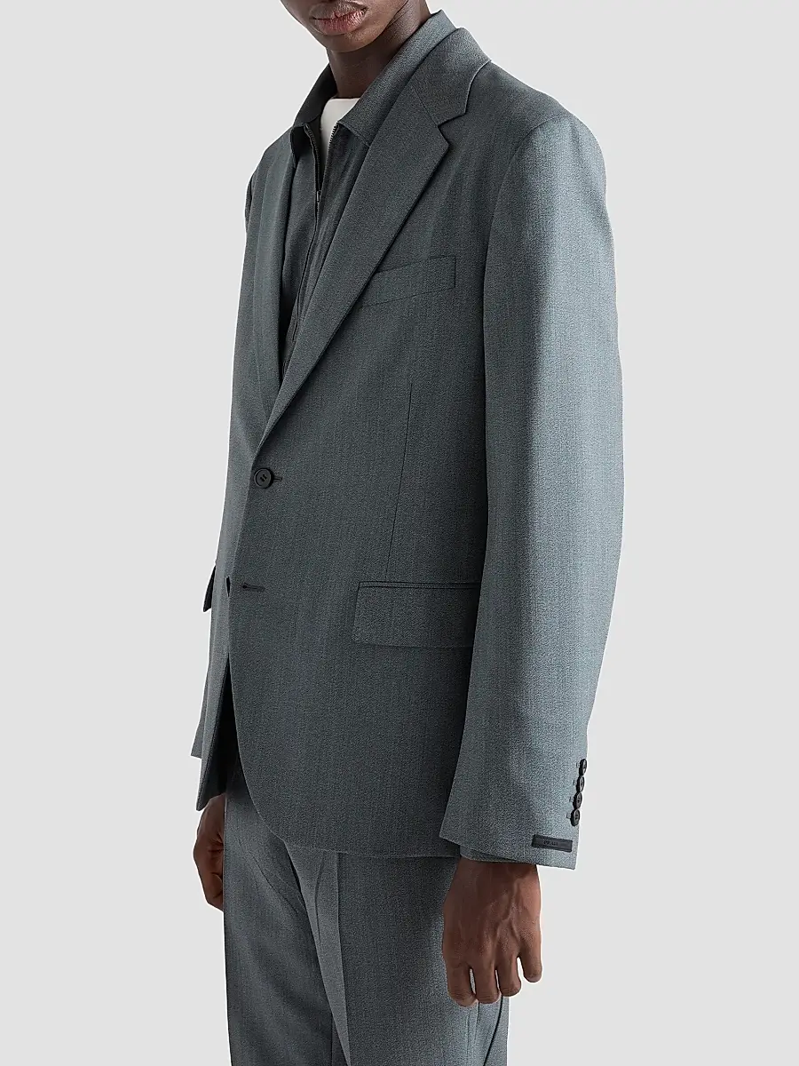 Prada Men's Single-Breasted Wool Jacket | Thumbnail 3