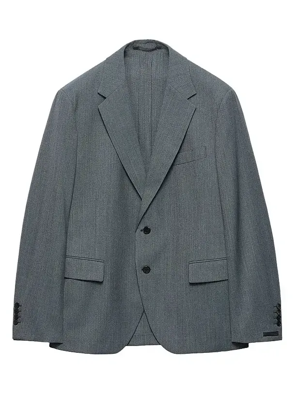 Men's Single-Breasted Wool Jacket
