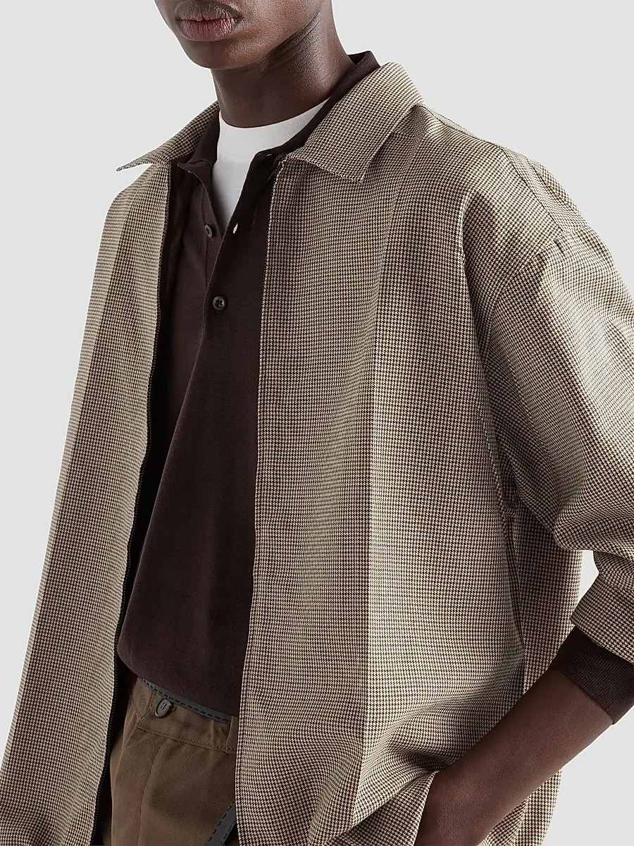 Prada Men's Worsted Wool Polo Shirt | Thumbnail 4 Prada Men's Worsted Wool Polo Shirt | Thumbnail 4