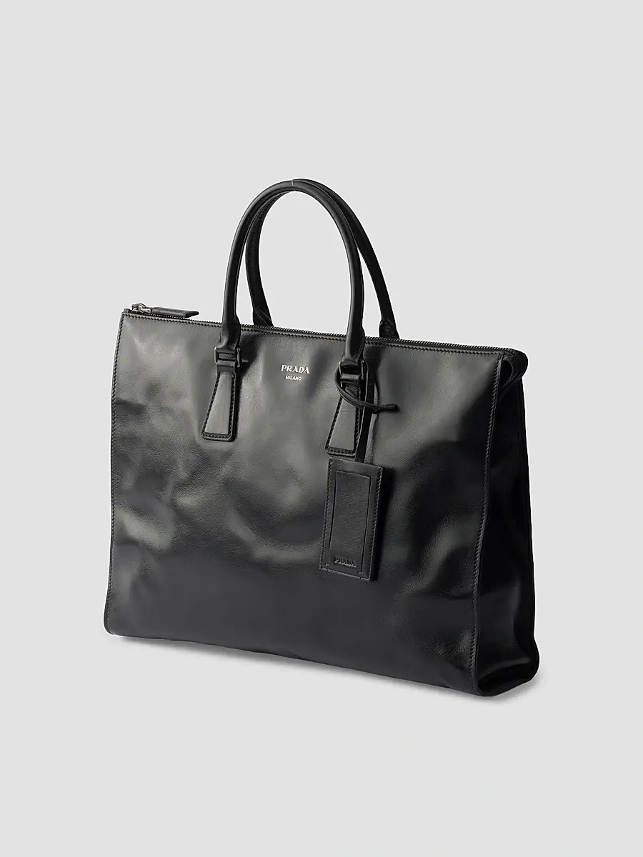 Prada Men's Leather Tote Bag | Thumbnail 4 Prada Men's Leather Tote Bag | Thumbnail 4