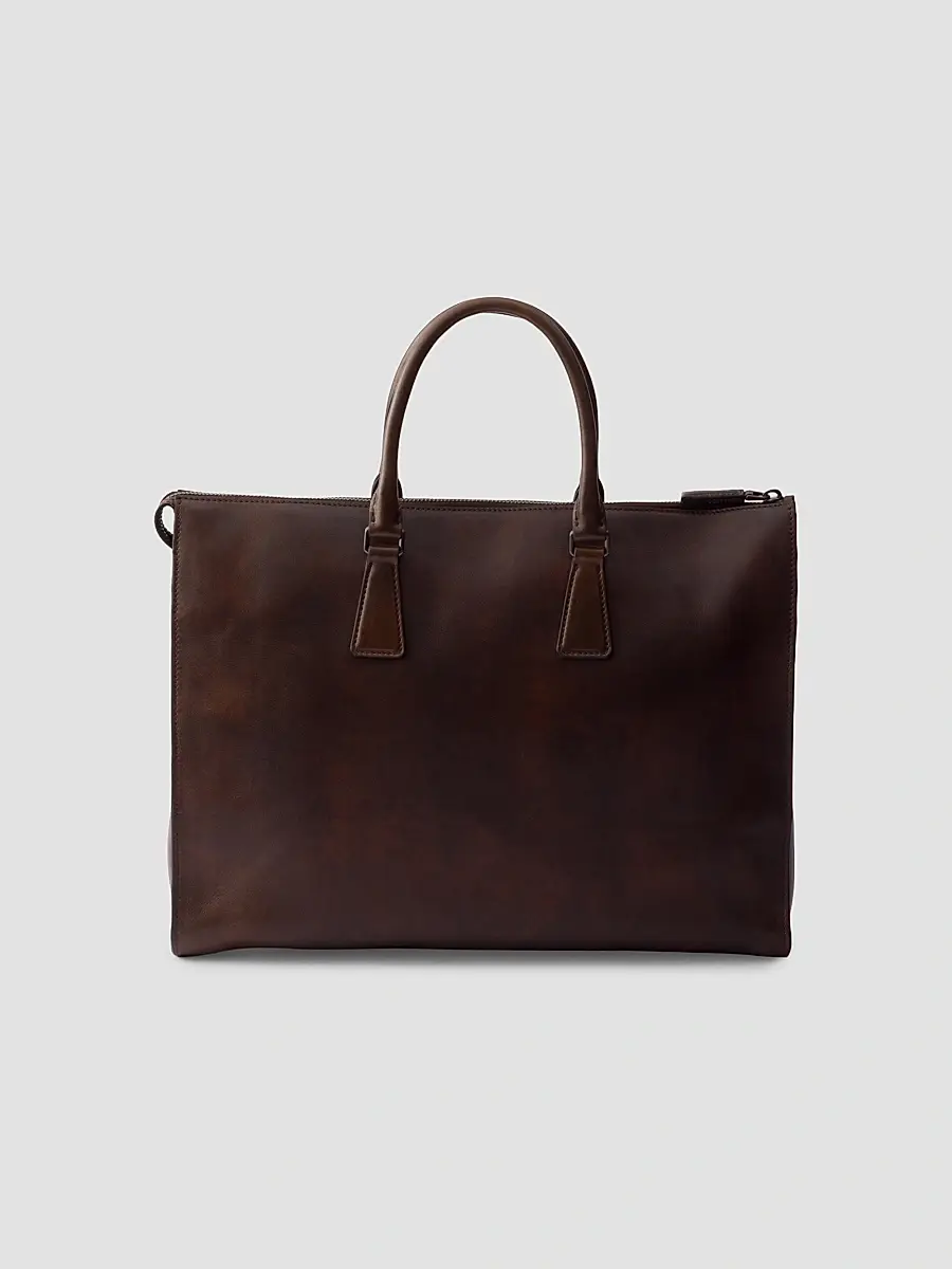 Prada Men's Leather Tote Bag | Thumbnail 2