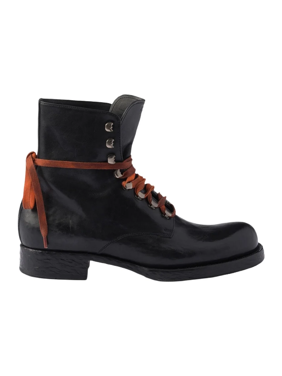 Prada Men's Leather Laced Booties