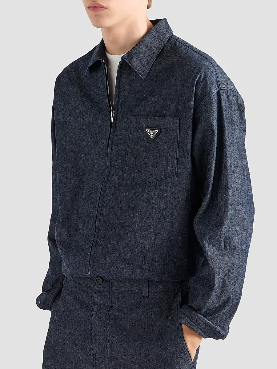 Prada Men's Chambray Shirt | Thumbnail 3 Prada Men's Chambray Shirt | Thumbnail 3