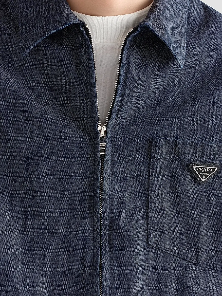 Prada Men's Chambray Shirt | Thumbnail 5 Prada Men's Chambray Shirt | Thumbnail 5
