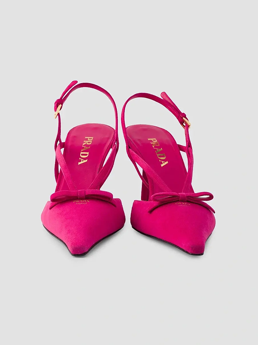 Prada Women's Suede Slingback Pumps | Thumbnail 2 Prada Women's Suede Slingback Pumps | Thumbnail 2