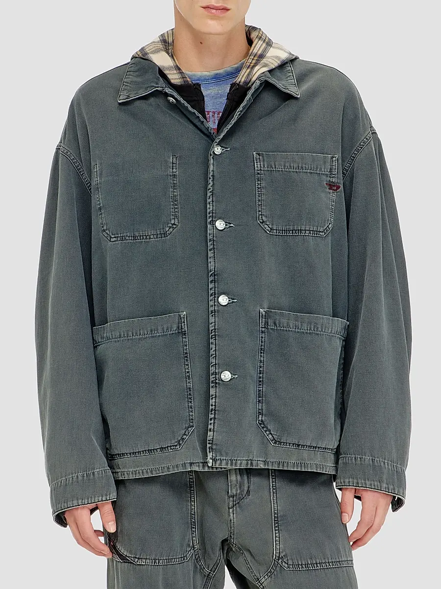 Diesel Men's Stack Cotton Utility Jacket | Thumbnail 4 Diesel Men's Stack Cotton Utility Jacket | Thumbnail 4