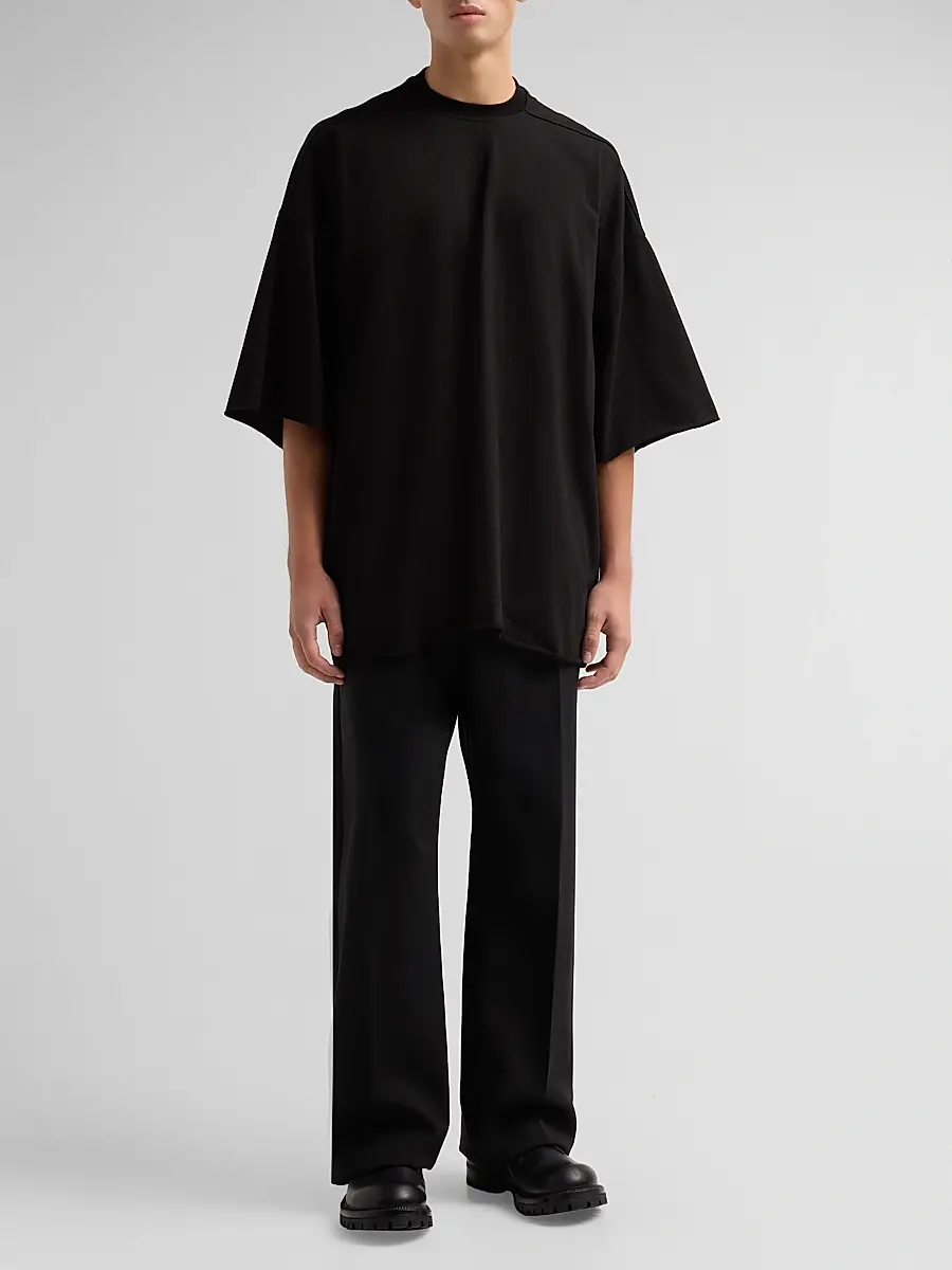 Rick Owens Men's Tommy Oversized Cotton Crewneck T-Shirt | Thumbnail 2