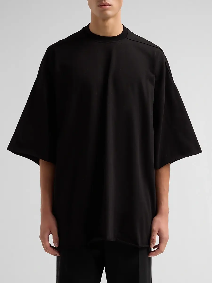 Rick Owens Men's Tommy Oversized Cotton Crewneck T-Shirt | Thumbnail 4