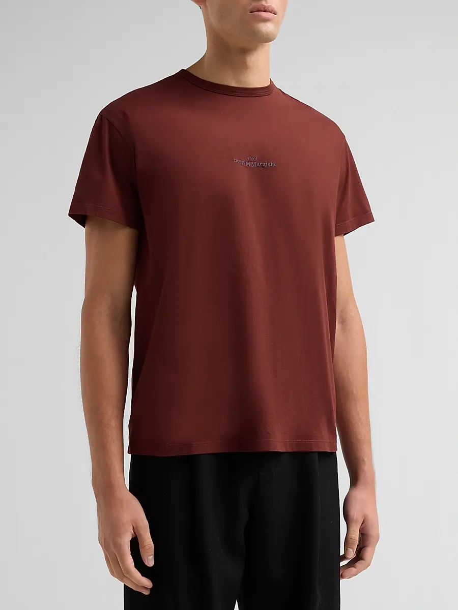 Maison Margiela Men's Logo Regular-Fit Cotton Crewneck T-Shirt | Thumbnail 4 Maison Margiela Men's Logo Regular-Fit Cotton Crewneck T-Shirt | Thumbnail 4