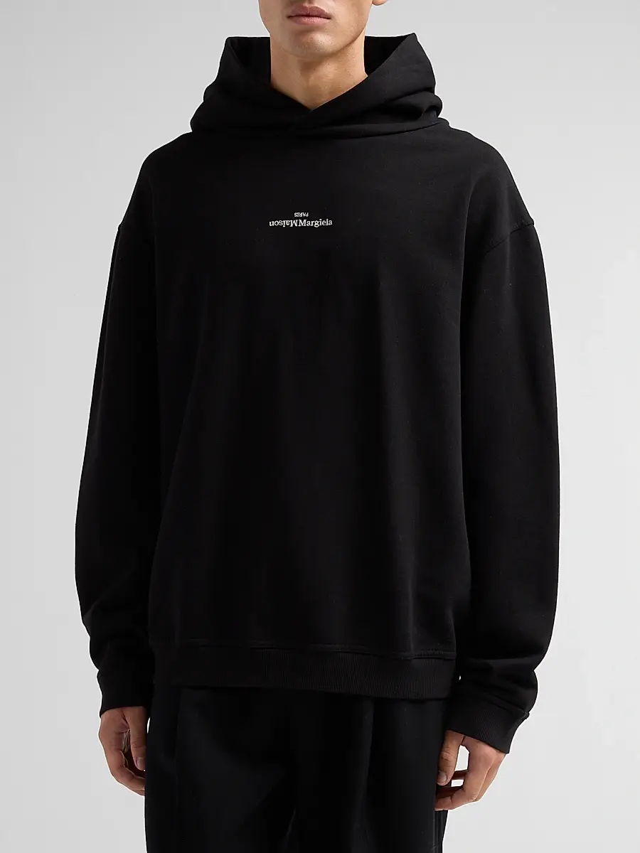 Maison Margiela Men's Reversed Logo Cotton Hoodie | Thumbnail 4