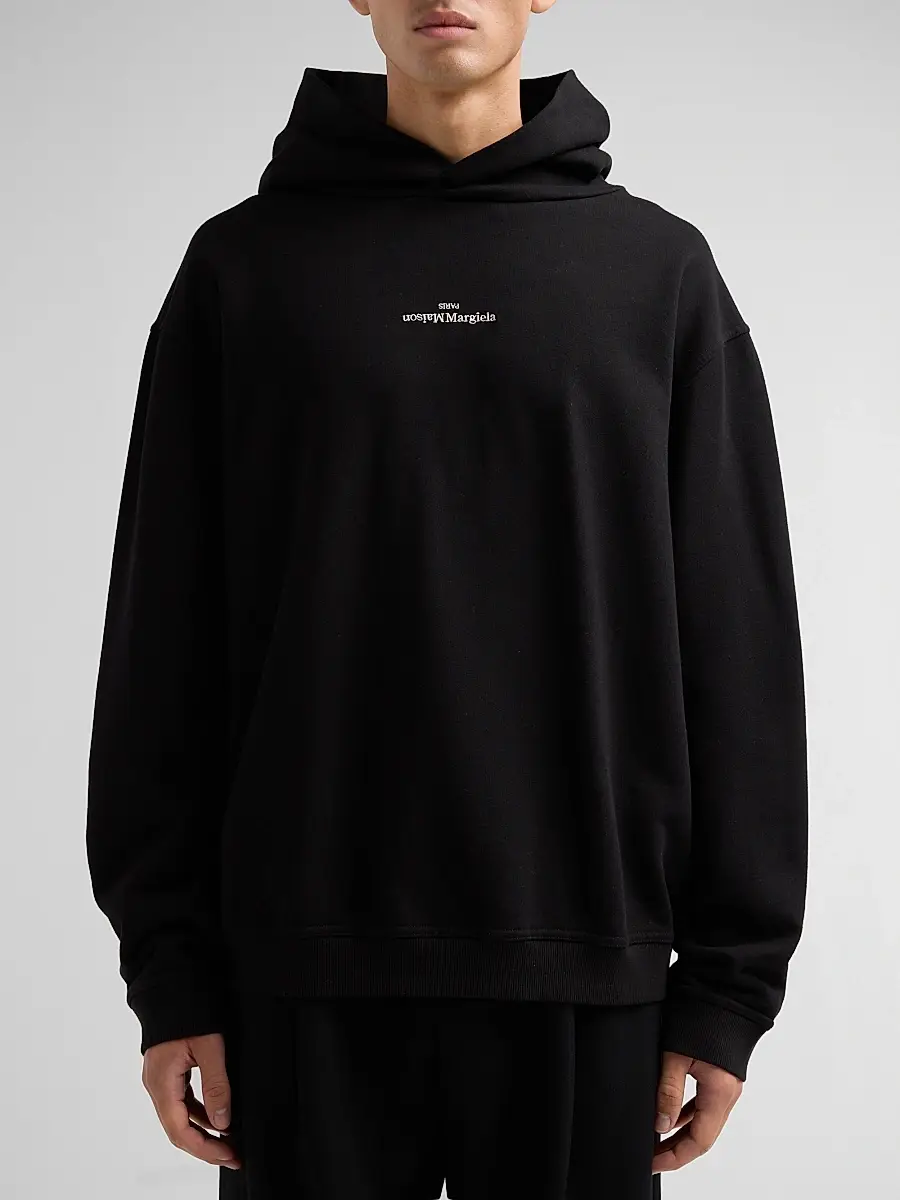 Maison Margiela Men's Reversed Logo Cotton Hoodie | Thumbnail 5