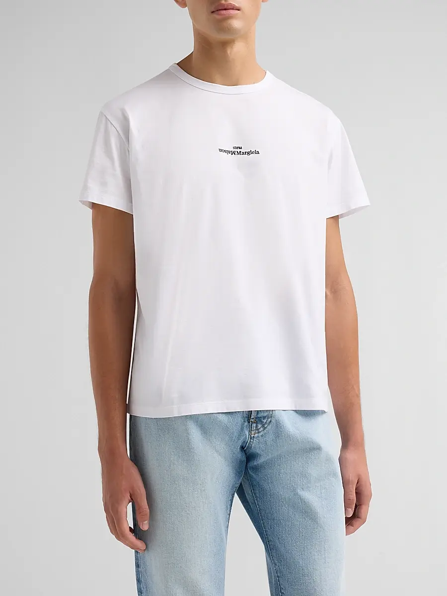 Maison Margiela Men's Logo Regular-Fit Cotton Crewneck T-Shirt | Thumbnail 4 Maison Margiela Men's Logo Regular-Fit Cotton Crewneck T-Shirt | Thumbnail 4
