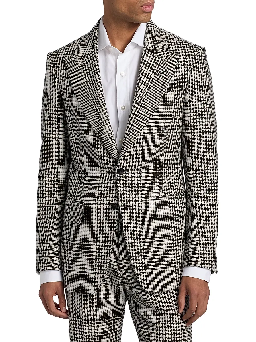 Tom Ford Men's Master Prince of Wales Wool Jacket | Thumbnail 2 Tom Ford Men's Master Prince of Wales Wool Jacket | Thumbnail 2