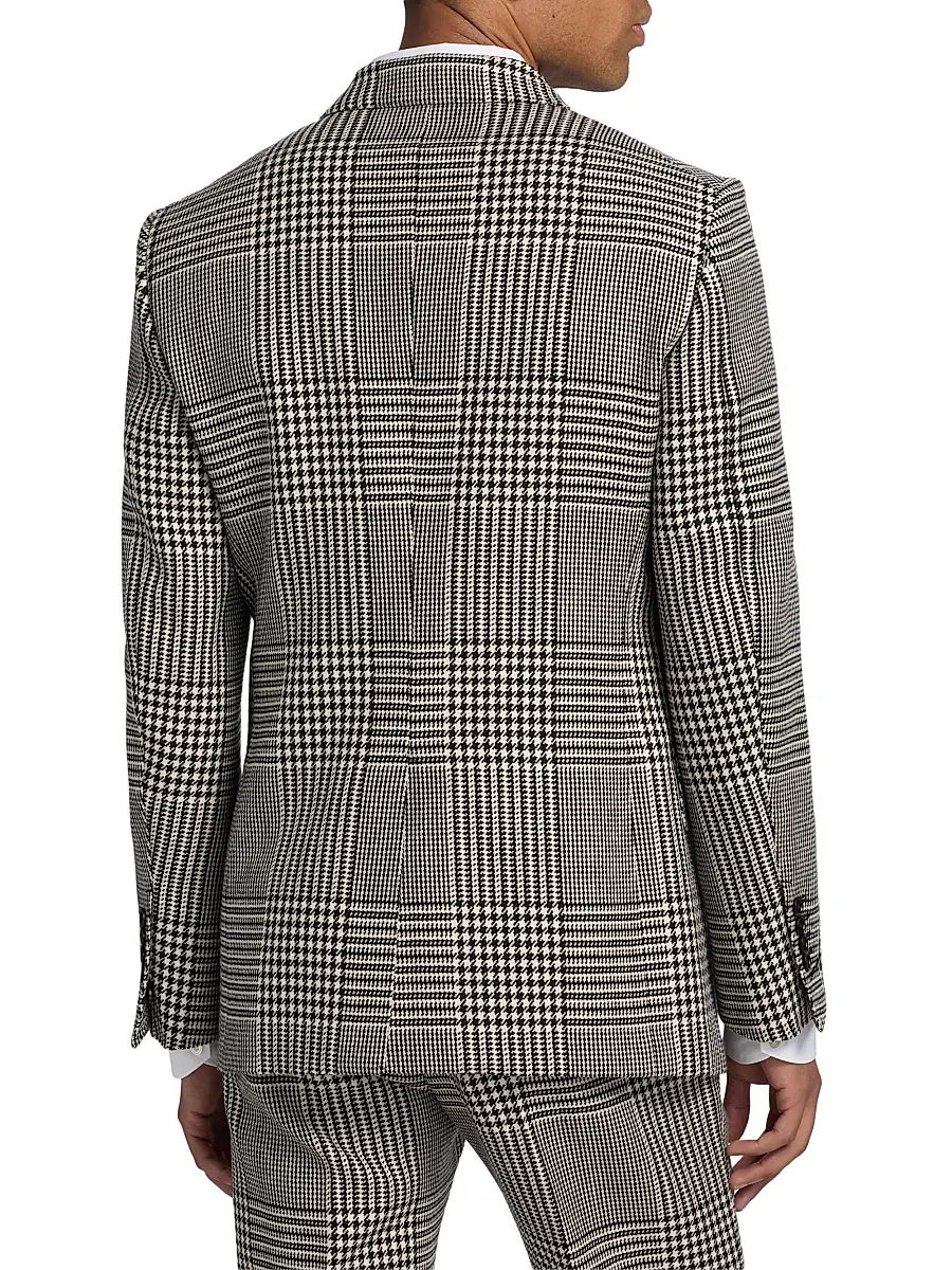 Tom Ford Men's Master Prince of Wales Wool Jacket | Thumbnail 4 Tom Ford Men's Master Prince of Wales Wool Jacket | Thumbnail 4