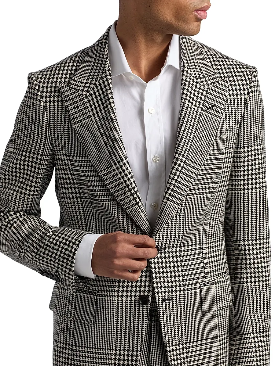 Tom Ford Men's Master Prince of Wales Wool Jacket | Thumbnail 5 Tom Ford Men's Master Prince of Wales Wool Jacket | Thumbnail 5