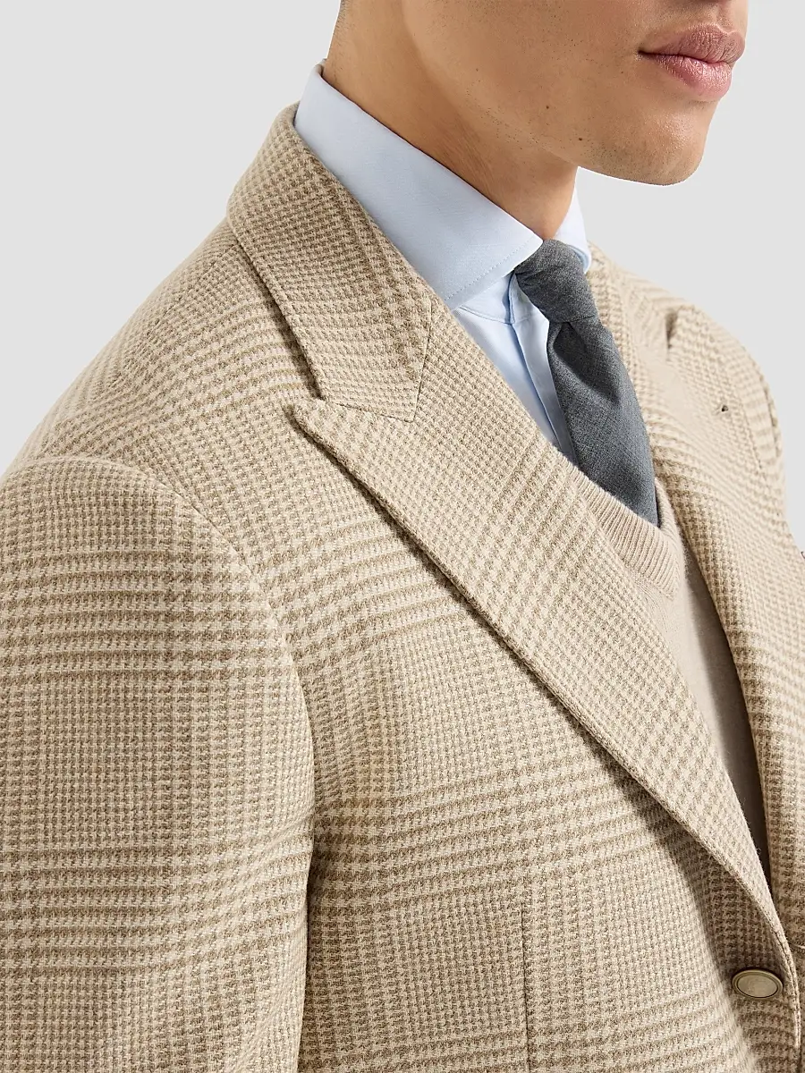 Brunello Cucinelli Men's Comfort Wool and Cashmere Flannel Deconstructed Blazer | Thumbnail 6 Brunello Cucinelli Men's Comfort Wool and Cashmere Flannel Deconstructed Blazer | Thumbnail 6