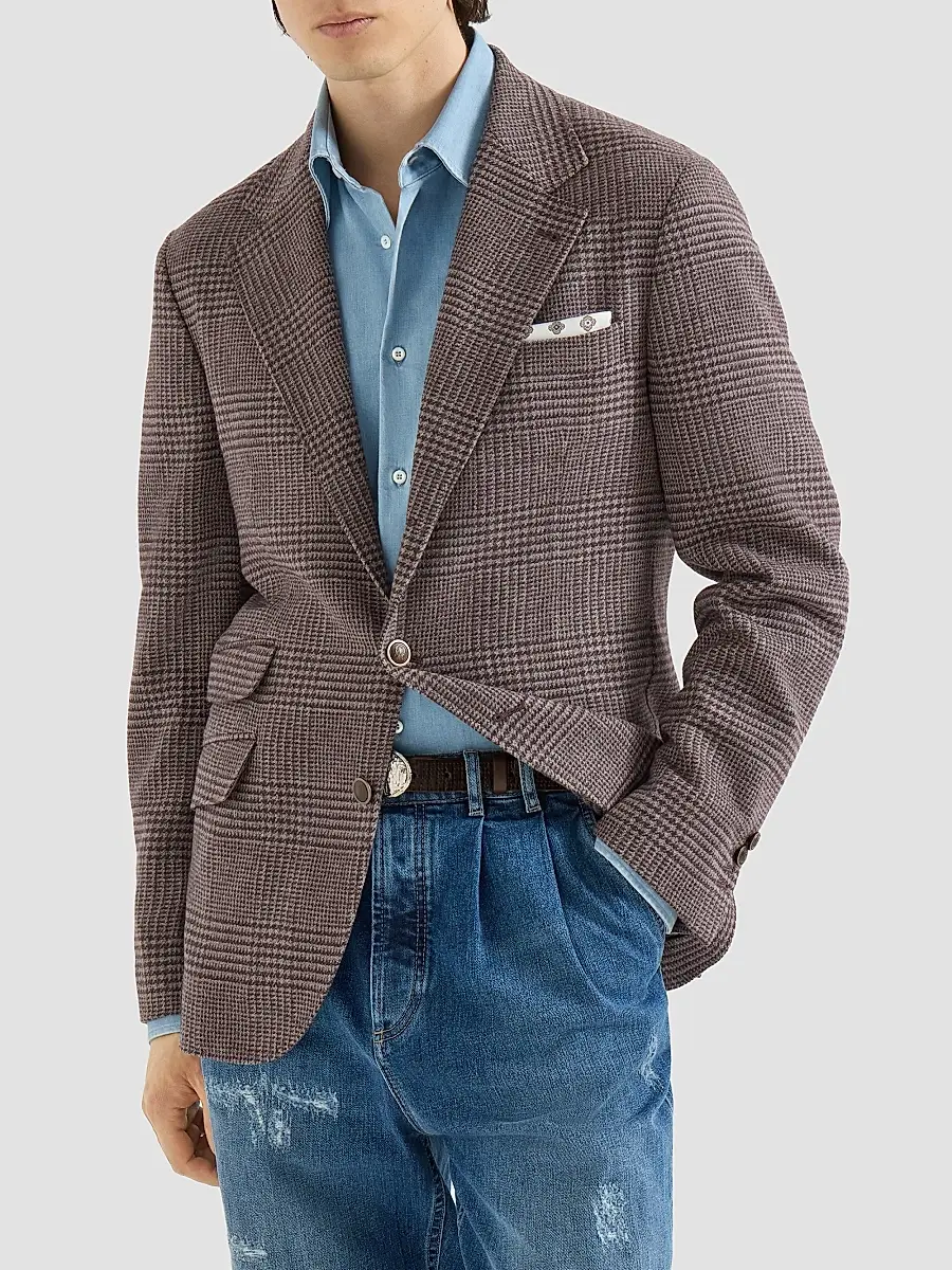 Brunello Cucinelli Men's Comfort Wool and Cashmere Flannel Deconstructed Cavallo Blazer | Thumbnail 2 Brunello Cucinelli Men's Comfort Wool and Cashmere Flannel Deconstructed Cavallo Blazer | Thumbnail 2