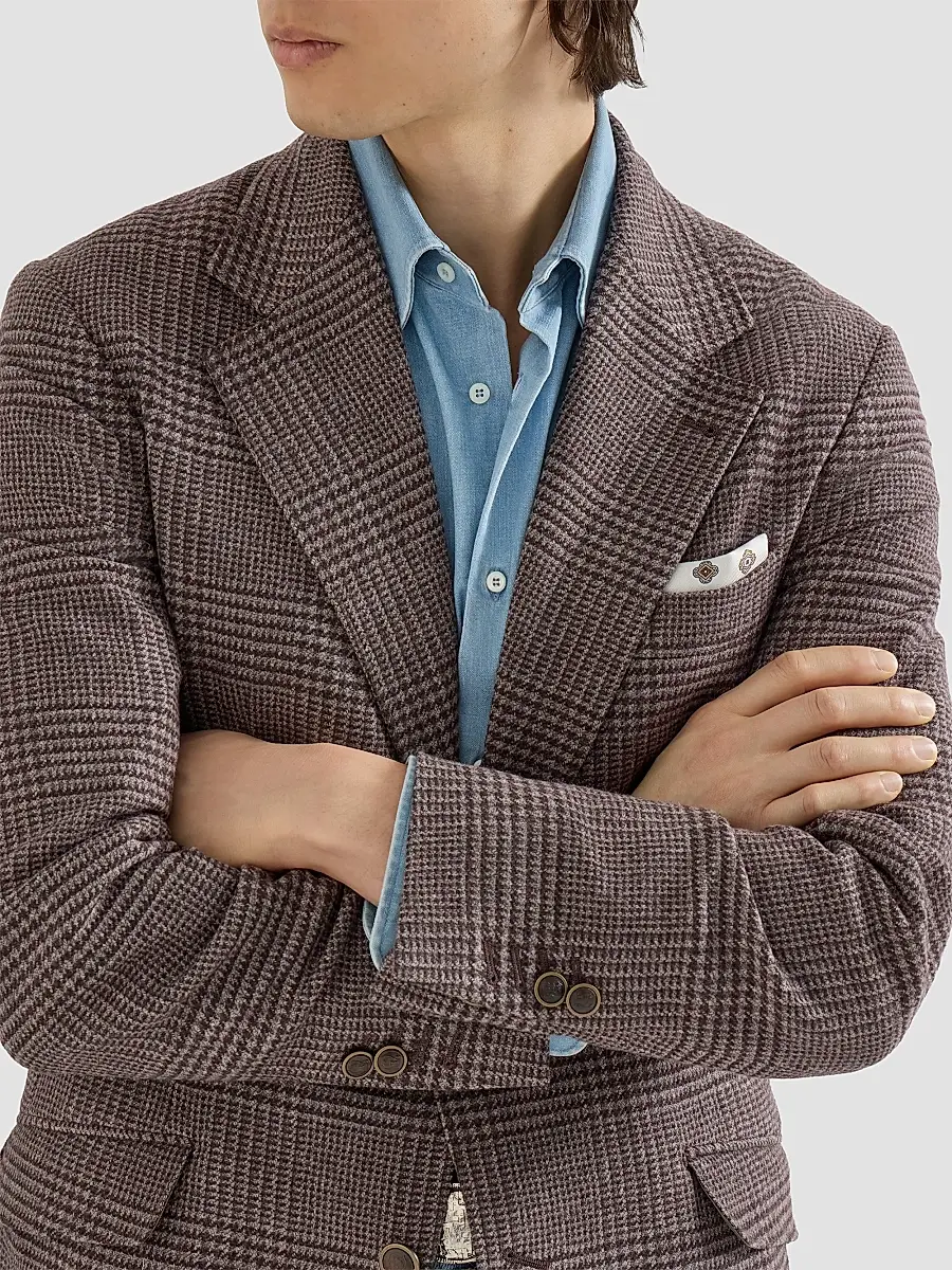 Brunello Cucinelli Men's Comfort Wool and Cashmere Flannel Deconstructed Cavallo Blazer | Thumbnail 4 Brunello Cucinelli Men's Comfort Wool and Cashmere Flannel Deconstructed Cavallo Blazer | Thumbnail 4