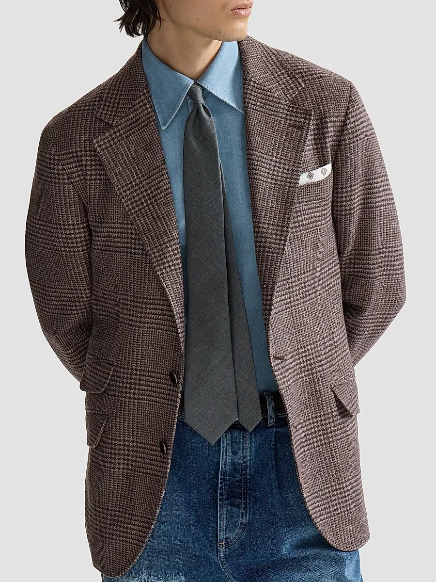 Brunello Cucinelli Men's Comfort Wool and Cashmere Flannel Deconstructed Cavallo Blazer | Thumbnail 5 Brunello Cucinelli Men's Comfort Wool and Cashmere Flannel Deconstructed Cavallo Blazer | Thumbnail 5