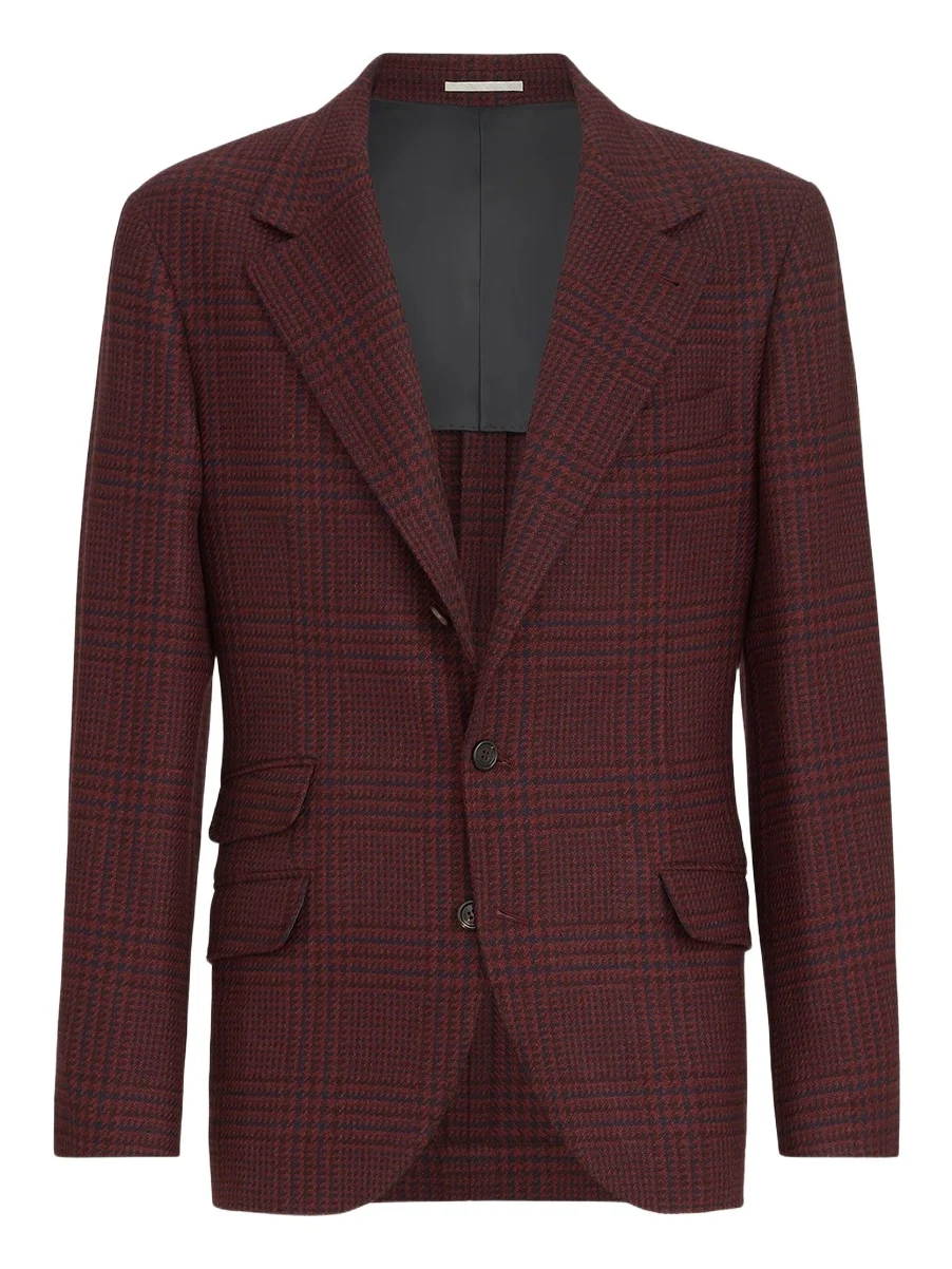 Brunello Cucinelli Men's Cashmere Prince of Wales Deconstructed Cavallo Blazer