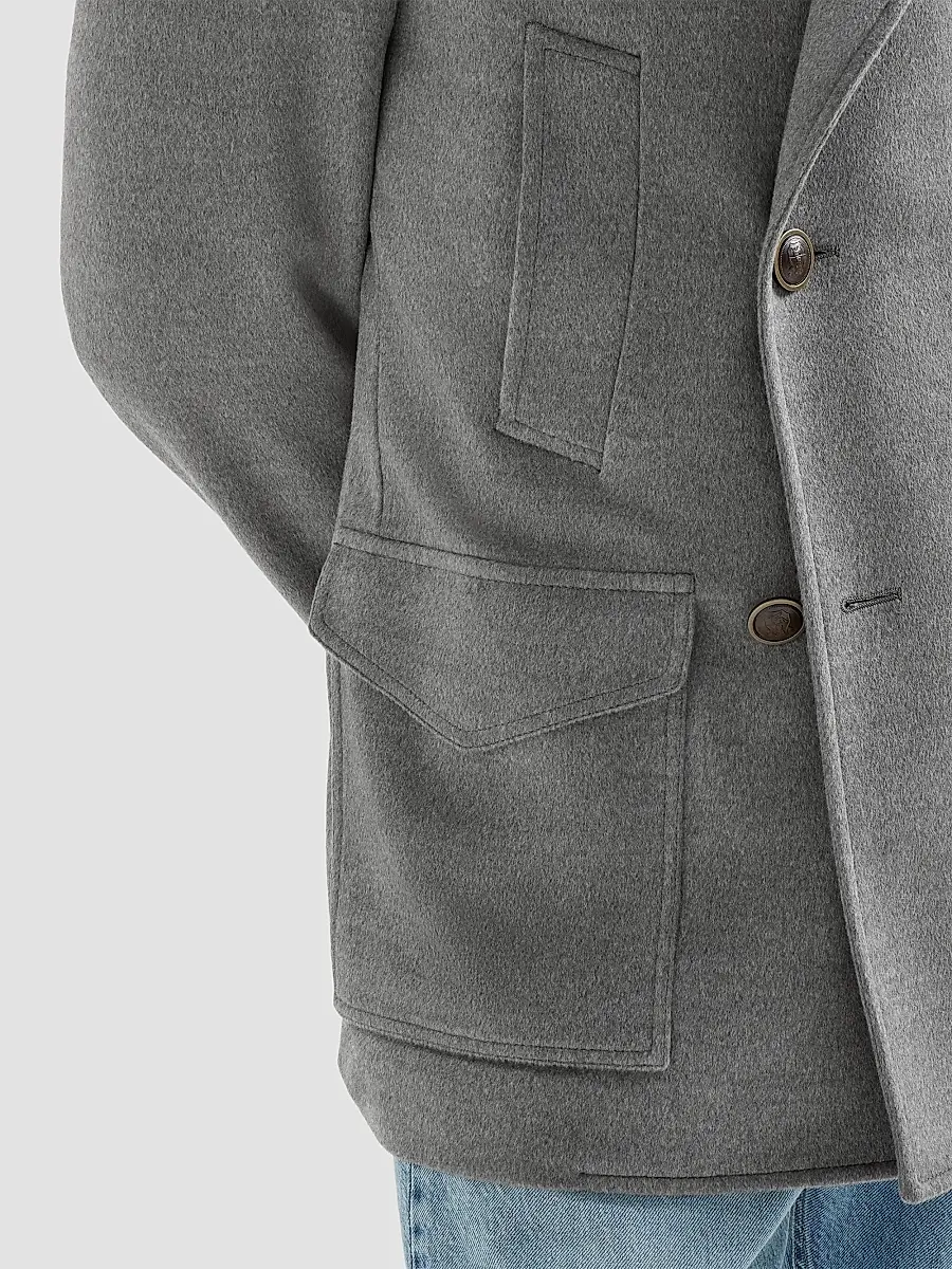 Brunello Cucinelli Men's Virgin Wool Cloth Four-Pocket Peacoat | Thumbnail 4 Brunello Cucinelli Men's Virgin Wool Cloth Four-Pocket Peacoat | Thumbnail 4