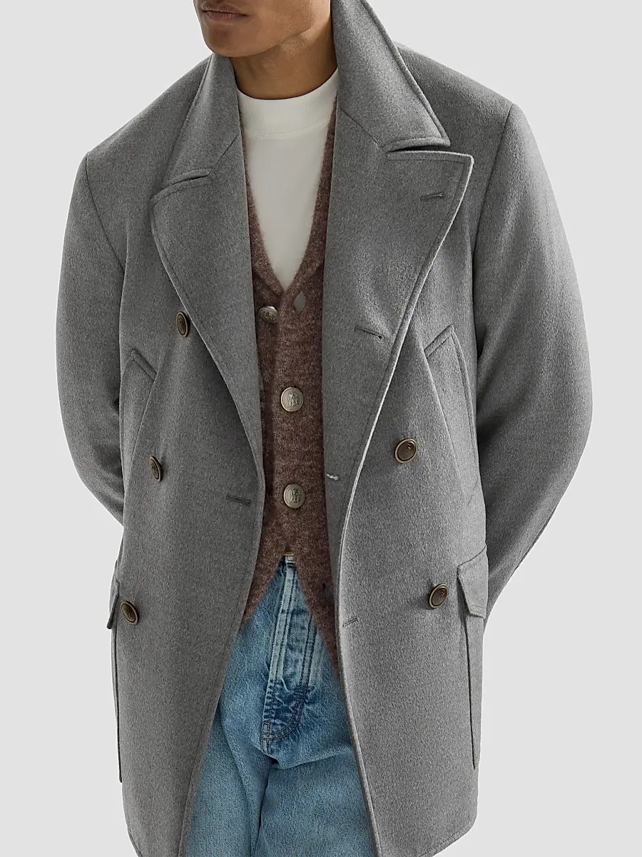 Brunello Cucinelli Men's Virgin Wool Cloth Four-Pocket Peacoat | Thumbnail 5 Brunello Cucinelli Men's Virgin Wool Cloth Four-Pocket Peacoat | Thumbnail 5