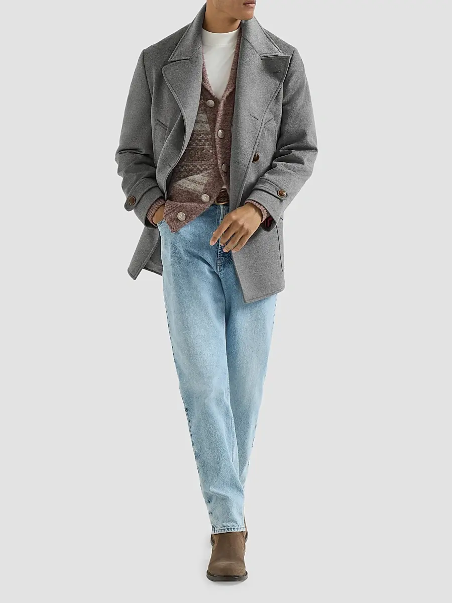 Brunello Cucinelli Men's Virgin Wool Cloth Four-Pocket Peacoat | Thumbnail 6 Brunello Cucinelli Men's Virgin Wool Cloth Four-Pocket Peacoat | Thumbnail 6